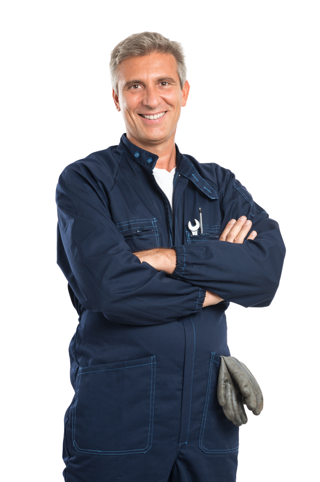Tradie smiling with arms crossed